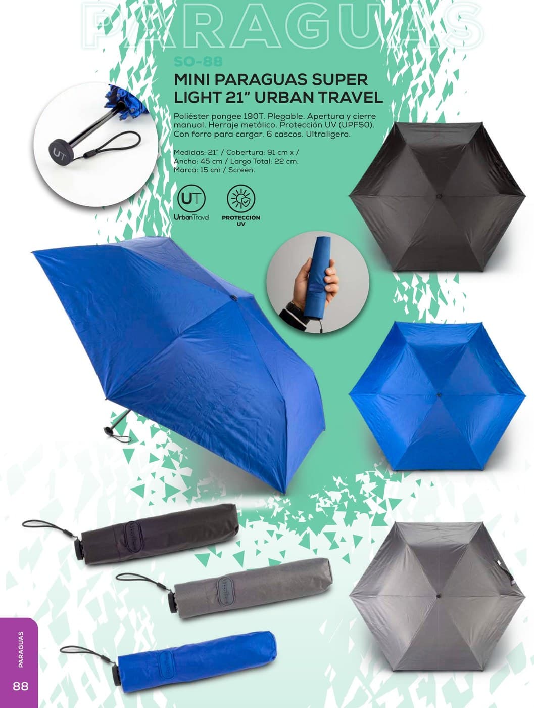 MINI PARAGUAS SUPER LIGHT 21" URBAN TRAVEL